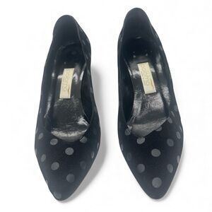 Paloma Picasso Black Velvet Polka Dot Heels